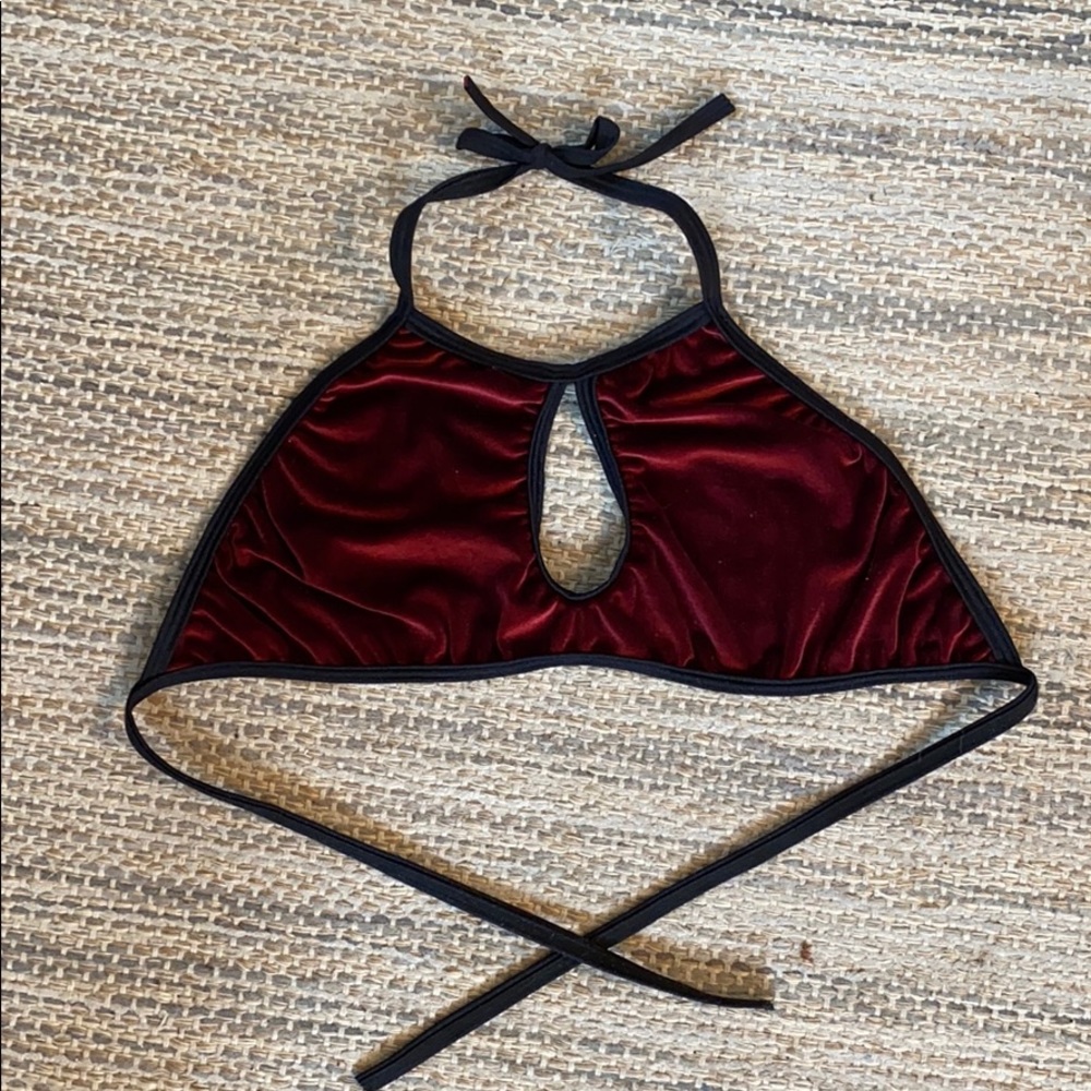Maroon Velvet Bra Top